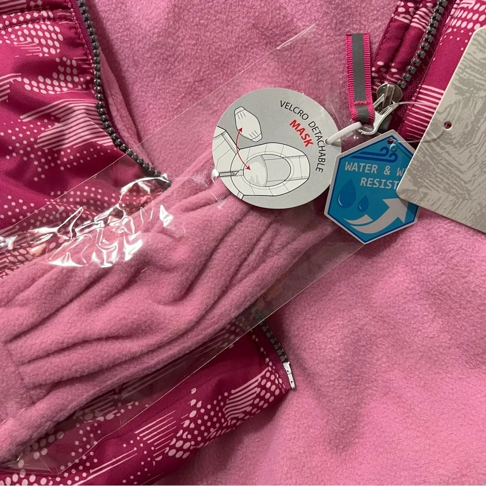 NWT Pacific Trail Insulated Hooded Jacket Pink Large with fleece detachable hood